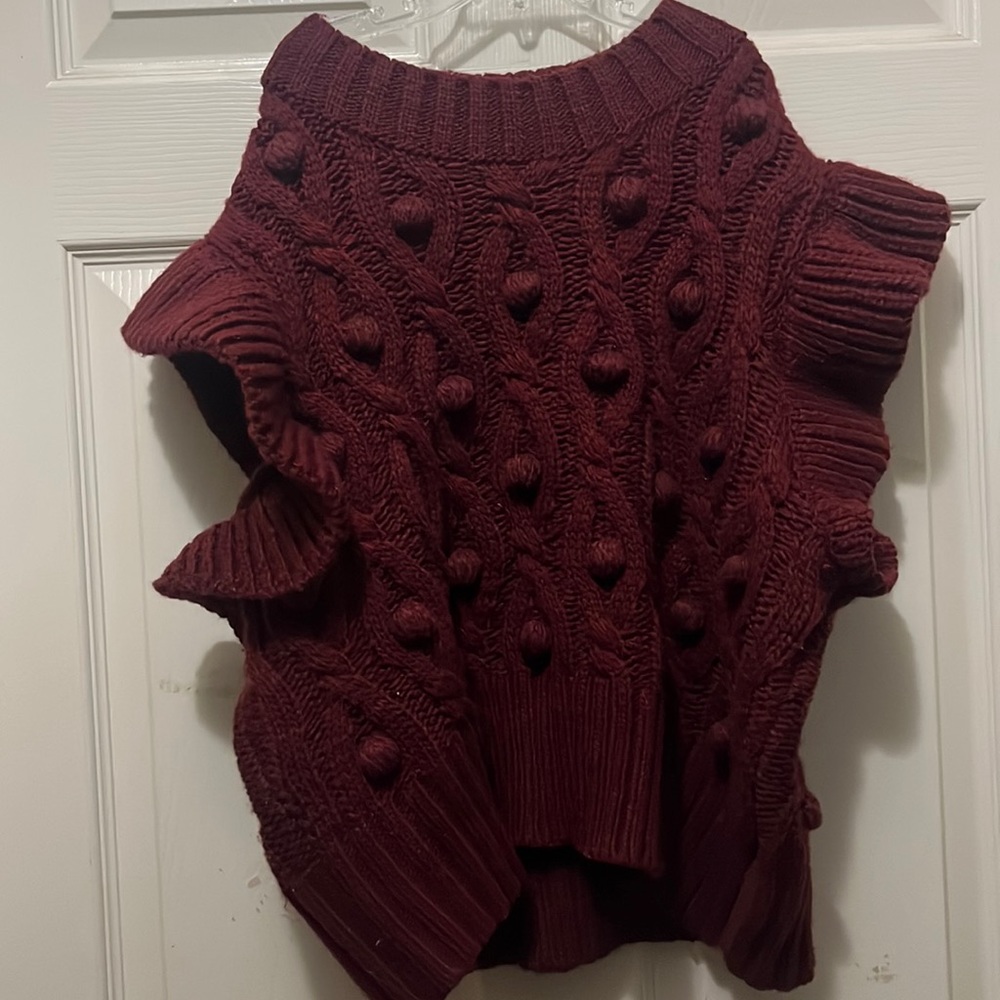 Dear John Cable Knit Garnet Sweater - Picture 2 of 3
